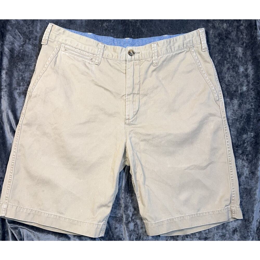 Polo Ralph Lauren Khaki Shorts Men 33 Relaxed Fit Chino Cotton 9.5 Inseam Preppy